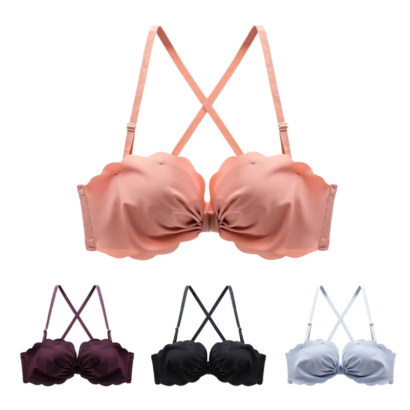 

Sexy Seamless Women Bra Lingerie Wire Free Bralette Push Up Bra Low Cup Brassiere Comfortable Underwear For Female #D
