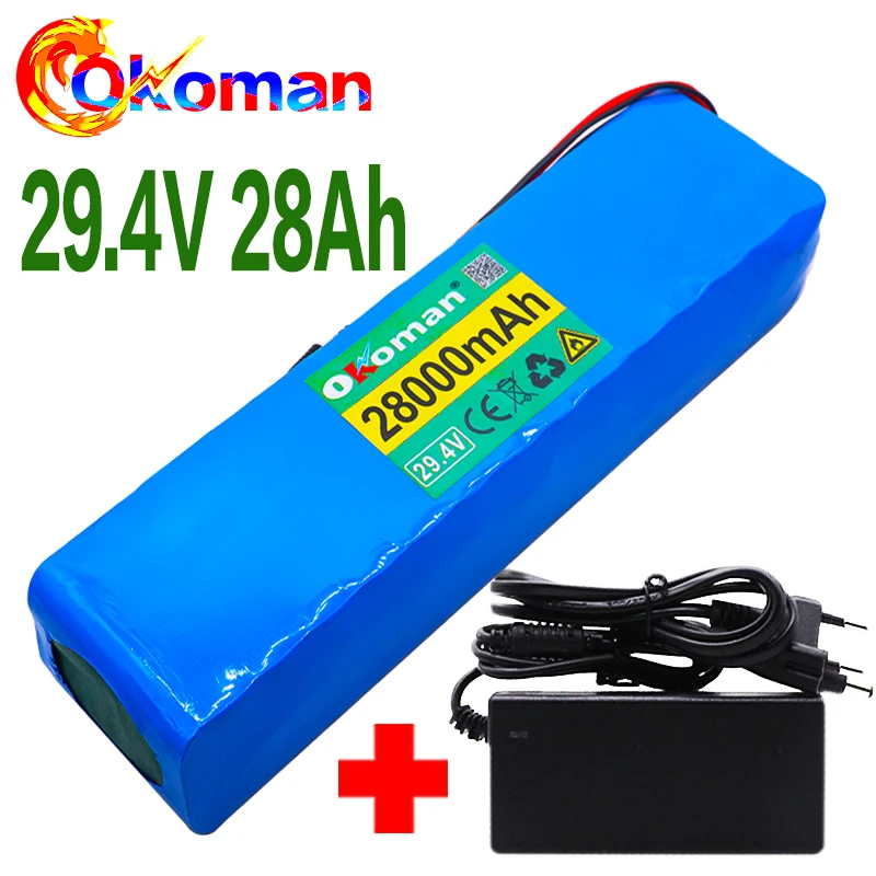 New 7S4P 24v 28Ah liion battery pack 29.4v electric bicycle motor ebike scooter 18650 lithium batteries with BMS+ charger | Электроника