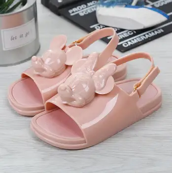 

Melissa Twins Mini Mouse Head 2020 New Summer Three-dimensional Shoes New Jelly Shoe Sandals Girl Non-slip Kids Sandal Toddler