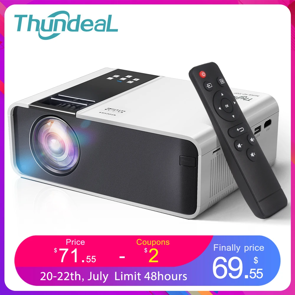  ThundeaL Мини-проектор TD90 HD 1280 x 720P пикселей LED Android Wi-Fi проектор для дома 3D HDMI кинопроектор 