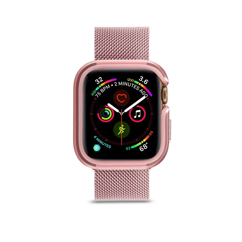 ТПУ Алюминий сплав Защитная крышка для Apple Watch серии 5/4 Аксессуары для часов Экран защиты корпуса часов для наручных часов iWatch, 40/44 мм