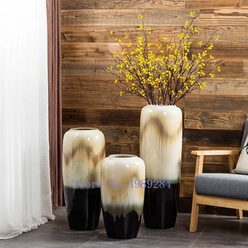

ceramics Floor-standing vase Flower vase Gradient large modern Living room Flower arrangement accessories Furnishing Decoration