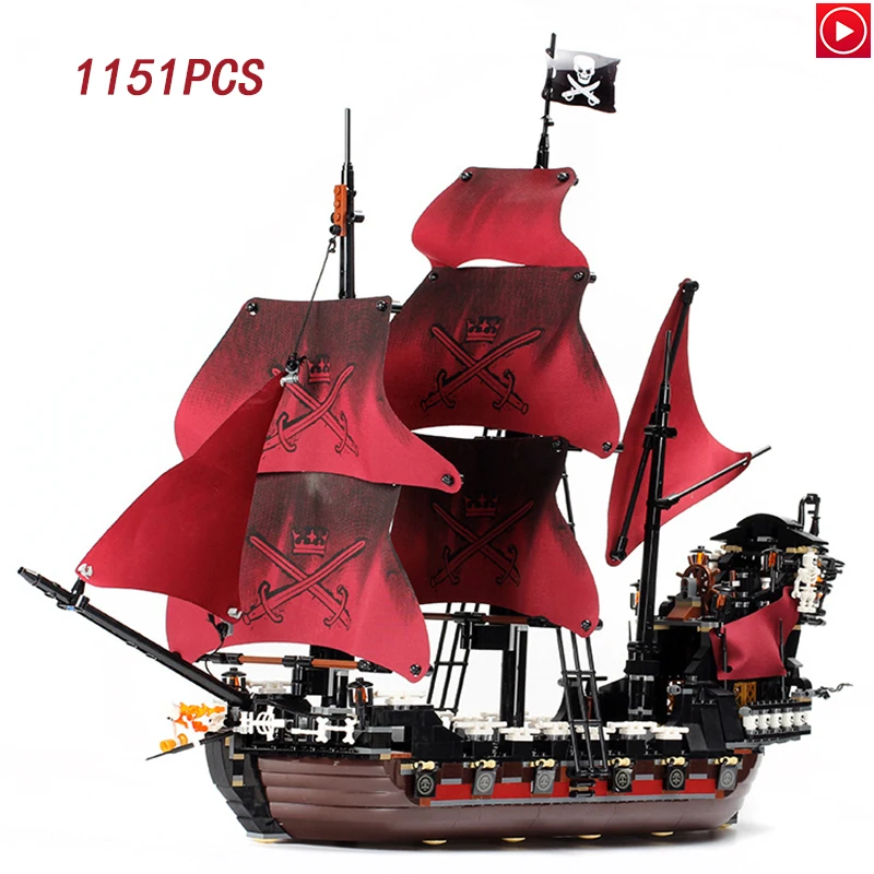 16009 Caribbean Queen Revenge Pirates Building Blocks Bricks 16006 The Red Pearl Boat Model Kits 16018 Ghost Pirate Toys Gift | Игрушки и