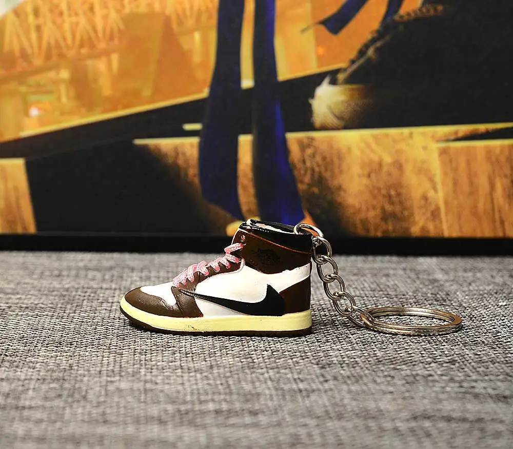 a single shoe w ring Дропшиппинг ПВХ брелок для обуви 1 3D мини-кроссовки "OW CHICAGO" Спортивная обувь Кроссовки брелки - Цвет: a single shoe w ring