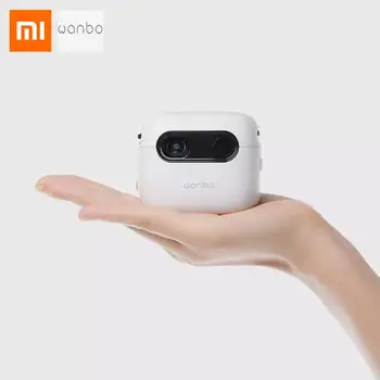 Günstige Xiaomi Wanbo Mini Smart Projektor Q6A 2,4G + 5G Wifi Bluetooth 4,0 Kleine DPL Projektion TV 2GB + 16GB Gebaut-in 3800mah Batterie