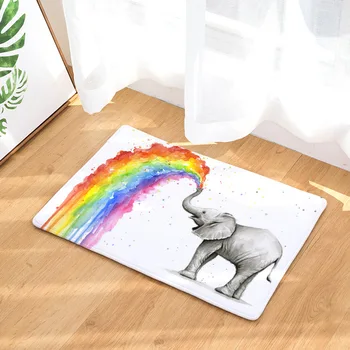 

CAMMITEVER Cartoon Elephant Rainbow Doormat Kitchen Mat Welcome Rug No-Slip Runner Rug Factory Supplier Drop Shipping