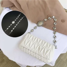 

Decorated Beautiful Rhinestone Chain Handle for Women Handbag Rhinestone Pendant Shoulder Strap Handbag Decoration Accessories