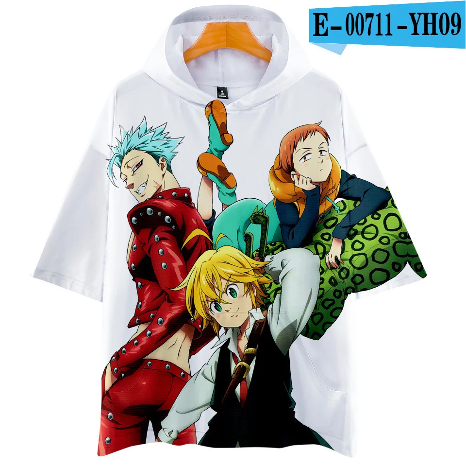The Seven Deadly Sins 3D принт Забавный аниме футболка Nanatsu No Taizai Harajuku топы оверсайз унисекс повседневное Свободный пуловер - Цвет: J style
