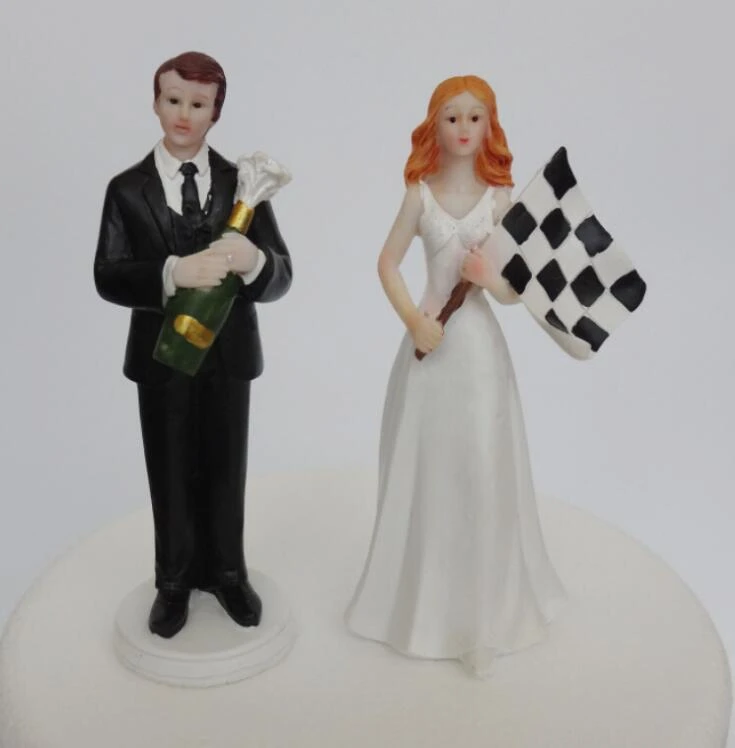 Figurine De Course De Voiture Pour Mariee Et Marie Decoration De Gateau De Mariage Fournitures De Fete De Mariage Personnalisees Aliexpress