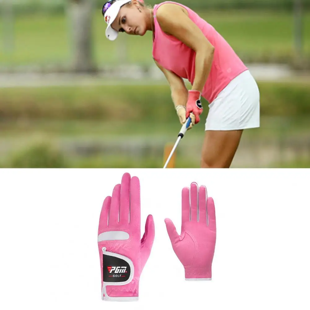 1 Pair Golf Gloves Ladies Left Right Hand Genuine Leather Breathable