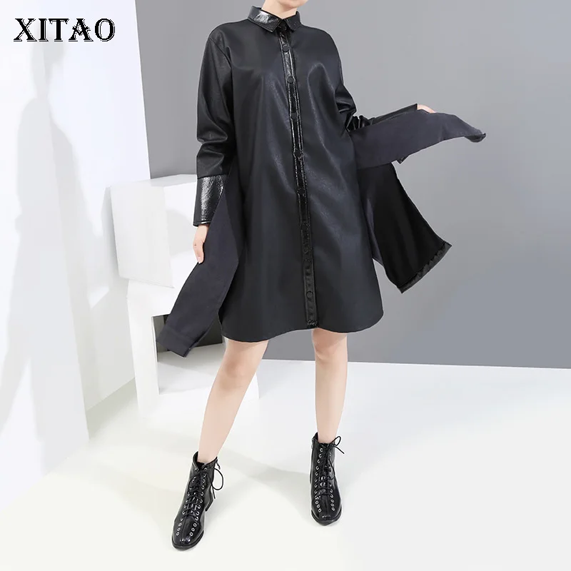 XITAO черный элегантный искусственная кожа модная новинка для женщин 2019 зима