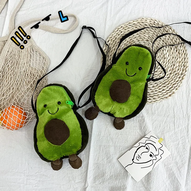 

South Korea INS Ultra-Fire Pack Shoulder Bag Women's Cute Ugly Meng Avocado Plush Backpack Doll Students Shoulder Bag