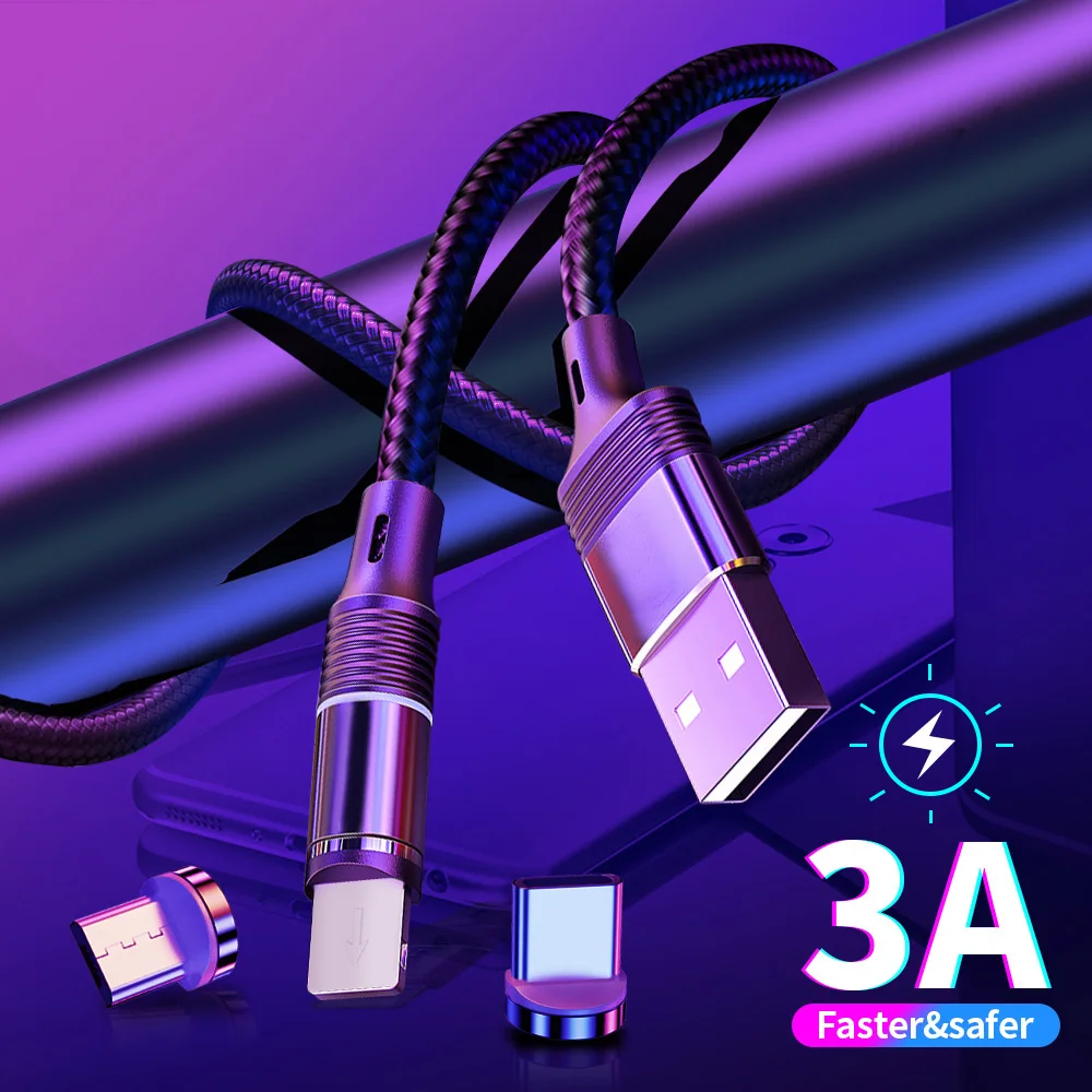 Magnetic Type C Micro USB Cable LED Fast Charging USB C Cord For iPhone 11 pro Samsung S8 S9 Huawei P30 Microusb Magnet Cable 1M Magnetic Type C Micro USB Cable LED Fast Charging USB C Cord For iPhone 11 pro Samsung S8 S9 Huawei P30 Microusb Magnet Cable 1M