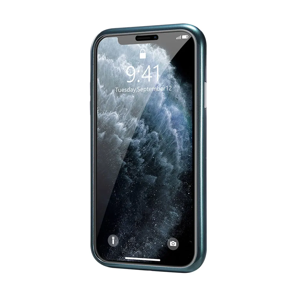 KISSCASE металлический магнитный чехол для iPhone 11 11 11 Pro Max чехол темно-зеленый Стекло магнит чехол Крышка