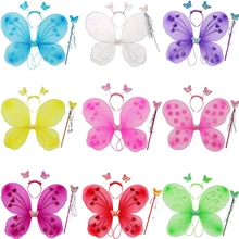 Vêtements de Cosplay pour filles, bandeau trois pièces, ailes d'ange, ailes de papillon, boucle de tête de Club féerique, 2021