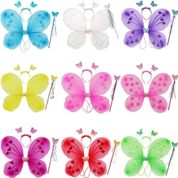 2021 cosplay roupas para meninas asas de anjo borboleta asas três peças bandana de fadas clube cabeça fivela