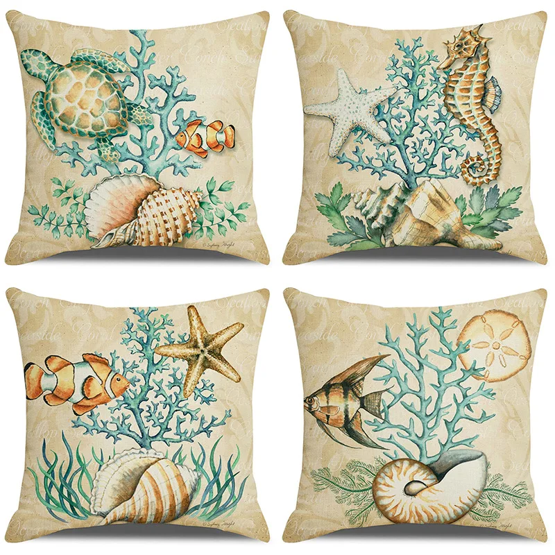 Чехол для диванной подушки с изображением голубого Кита | Дом и сад