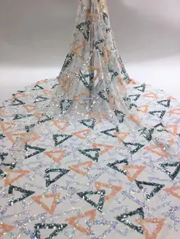 

New Arrival African Organza Voile Lace Fabric With Sequin 2019 High Quality French Green Lace Fabric For Nigerian Weeding Dress