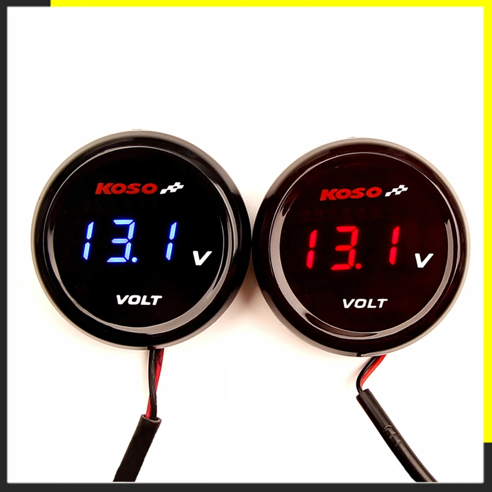 Motorrad Koso Voltmeter Volt meter Spannung Universal Runde Mini LED