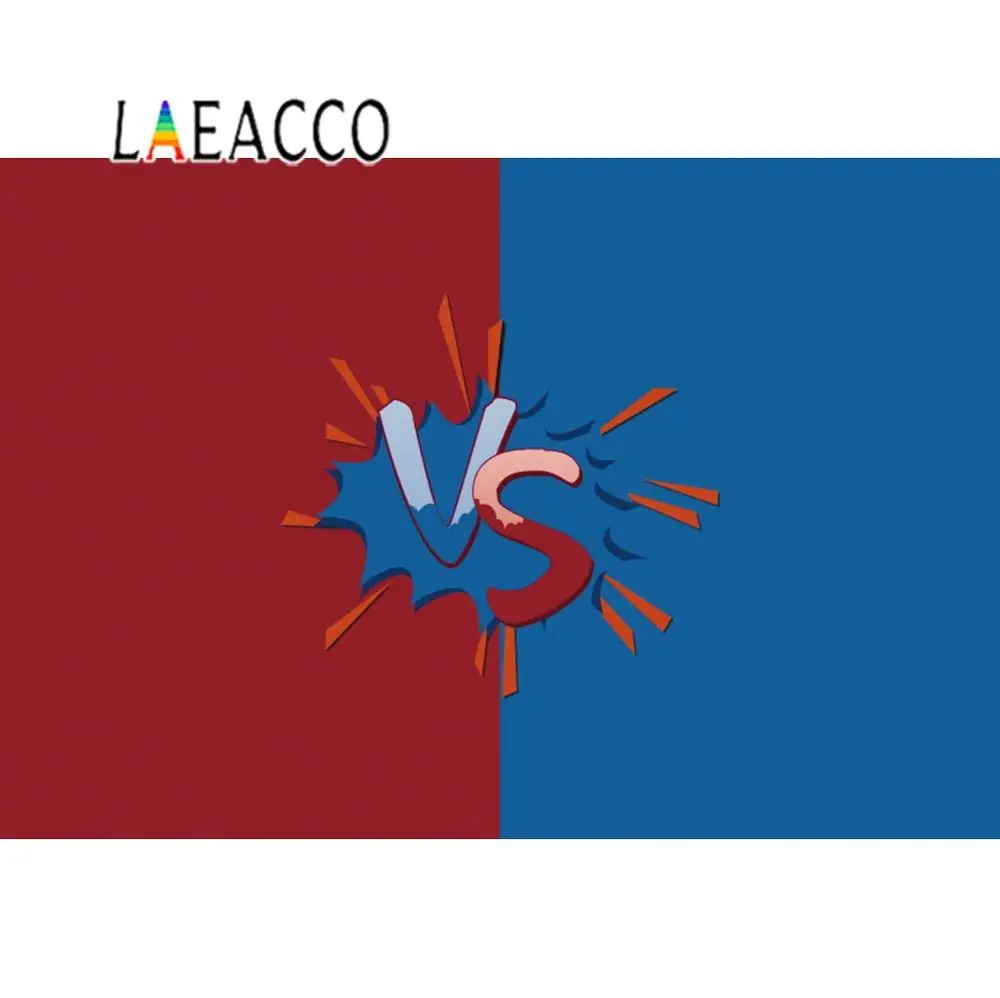 Laeacco Play Game Red And Blue VS Photography Background Friend Family Party Decoration For Photo Studio Photograpic Backdrops |
