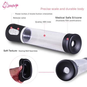 Electric Penis Pump Male Masturbator Penile Vacuum Pump Sex Toys for Men Penise Enlargement Extender Massager Ring for Adults 6