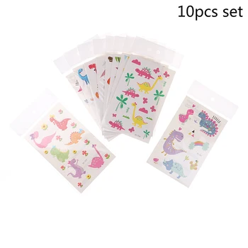 

Temporary Flash Tattoo Paste Baby Body Arm Tatoo 12 * 7.5cm 10pcs/set Cartoon Dinosaur Waterproof Tattoo Sticker Kids