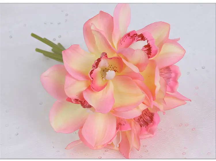 High Quality DIY Imitation Flower Silk Orchid Artificial Flower For Home Wedding Decoration Multicolor Optional JH181 (3)