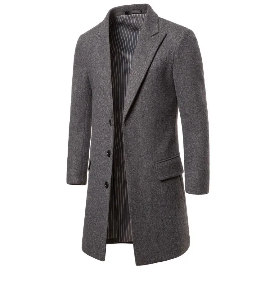 SUKIWML Тренч Homme новая одноцветная мужская длинная Куртка Осенние Длинные куртки и пальто зимнее пальто в британском стиле M-6XL