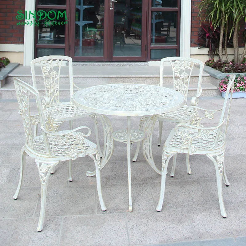 2022NewHighQualityOutdoorLuxuryFurnitureMetalTableChairsfor