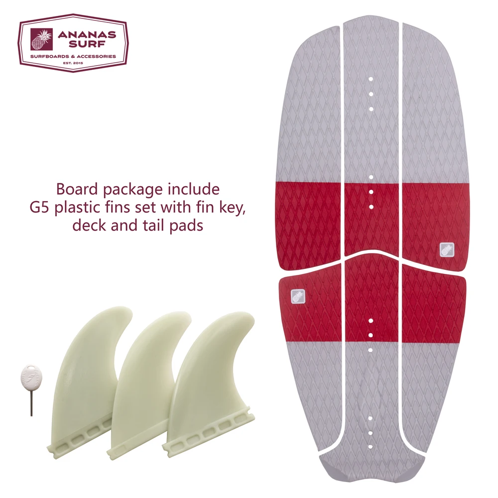 Ananas Surf Marsala 5'" кайт доска для серфинга направленная кайфборд с плавниками и тяговыми накладками