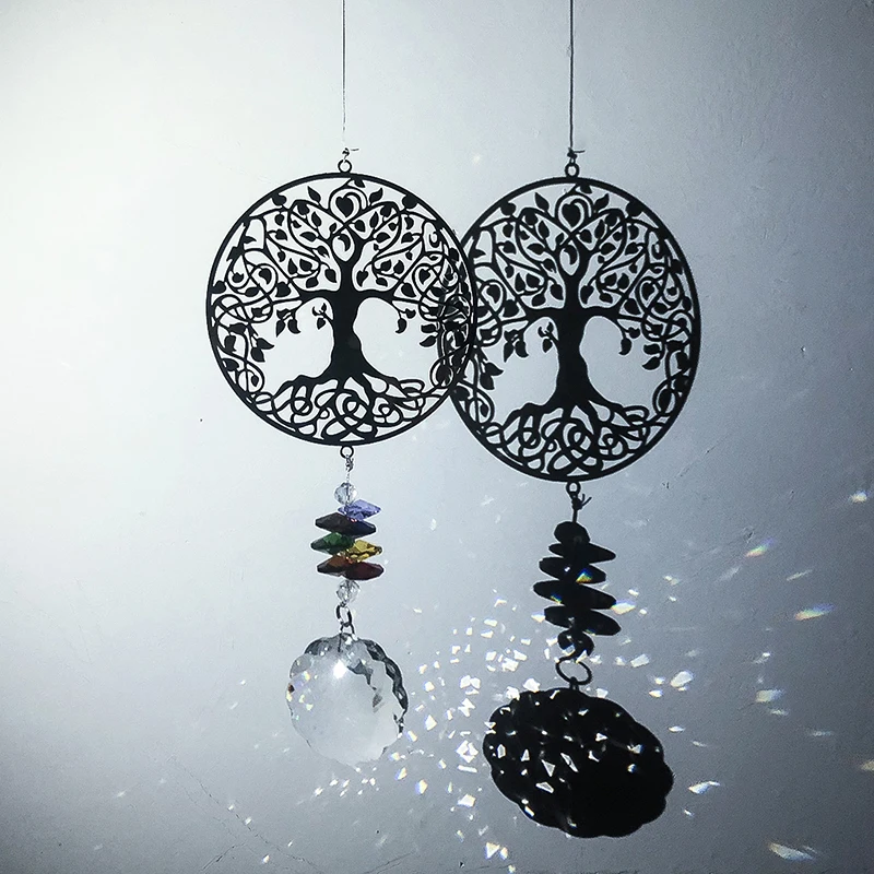 H&D 4 Styles Crystal Suncatcher Window Hanging Ornament Rainbow Maker Pendant for Christmas Day Wedding Cars Window Decor