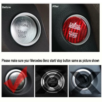 

Sticker Button Cover Engine Start Stop For Mercedes Benz C GLC GLA Red 3.6cm Part