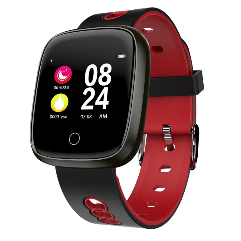 Большой размер экрана полная Презентация Смарт часы цветной экран Smartwatch IP67 Водонепроницаемый Фитнес беговой браслет популярный - Цвет: Синий