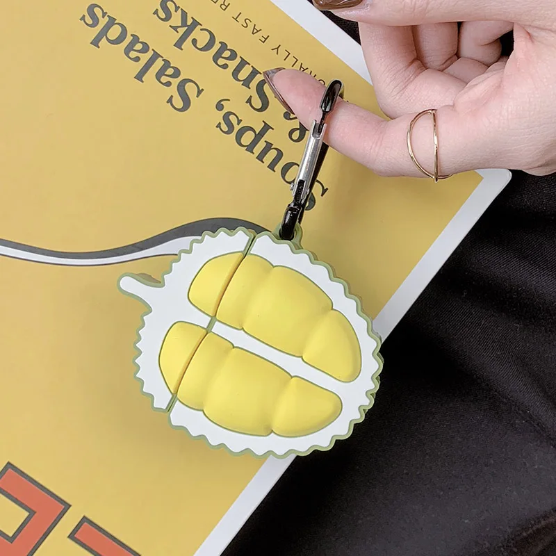 Чехол для наушников Durian для Apple Airpods 2 1 Air Pods, чехол, милый чехол для наушников AirPod, силиконовый защитный чехол для гарнитуры - Цвет: with Hooks