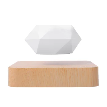 

1 Set Maglev Flower Pot Creative Air Flowerpot Maglev Bonsai Decorative Plant Pot Wooden Grain Flowerpot without Plant with UK P