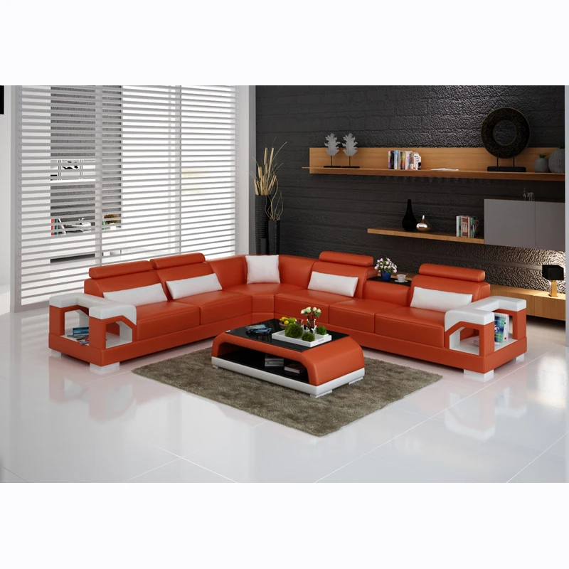 Новая серия гостиной современный кожаный диван