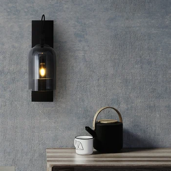 

Postmodern Simple Villa Nordic Creative Glass Living Room Corridor Hotel Model Room Bedside Bedroom Wall Lamp