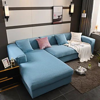 

L Shaped Sofa Cover for Living Room Elastic Furniture Couch Slipcover Chaise Longue Corner Sofa Cover Stretch 1/2/3/4-seat