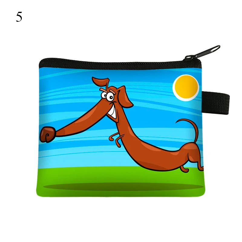Cute Dachshund Dog/Cat Polyester Coin Purses Girls Cute Pet Animal Wallet Ladies Clutch Change Purse Female Mini Money Bag 1PCS coin purse women wallet coin wallet change bag