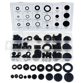 

125PCS/BOX Waterproof Protect Wire Tool 18 Sizes Set Sealing Rubber Cables Grommet Kit Electrical Plugs Conductor Gasket Ring