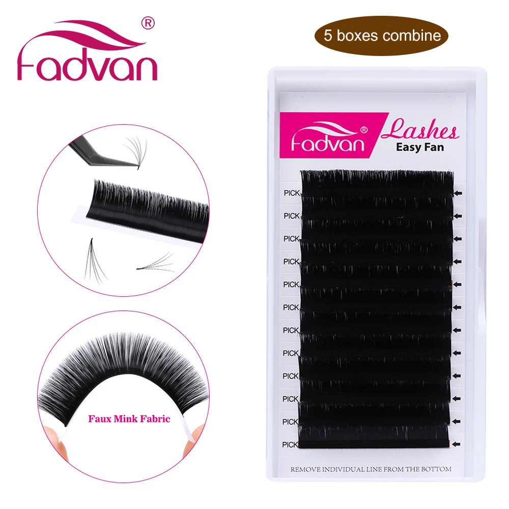 5 чехлов/набор легко складывается искусственный норковый макияж ресницы Fadvan