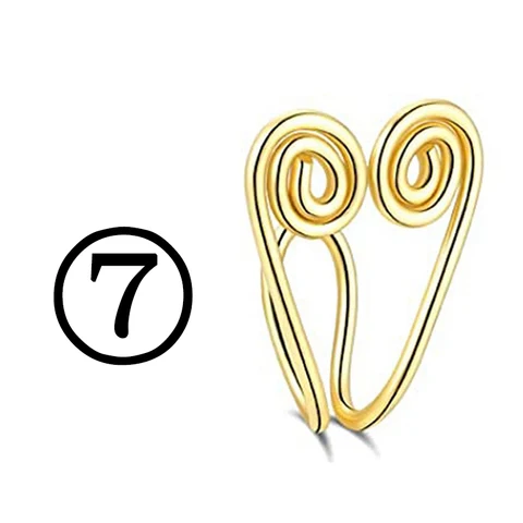 Fake Piercing Clip Nose Ring Cuff Body Jewelry for Women 2021 New Trend Red Blue Evil Eye Spiral Fake Nose Rings Ear Clip