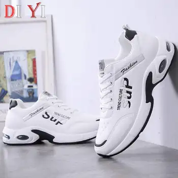 

Thick Bottom Men's Sport Shoes Breathable Leather Mens Sneakers Sports for Men Lace Up Walking Shoes Air Chaussure Man Shoe A01