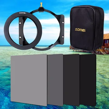 

Zomei 150*100mm ND ND2 ND4 ND8 ND16 Neutral Density square filter holder 16 pieces case adapter ring 67mm 72mm 77mm 82mm