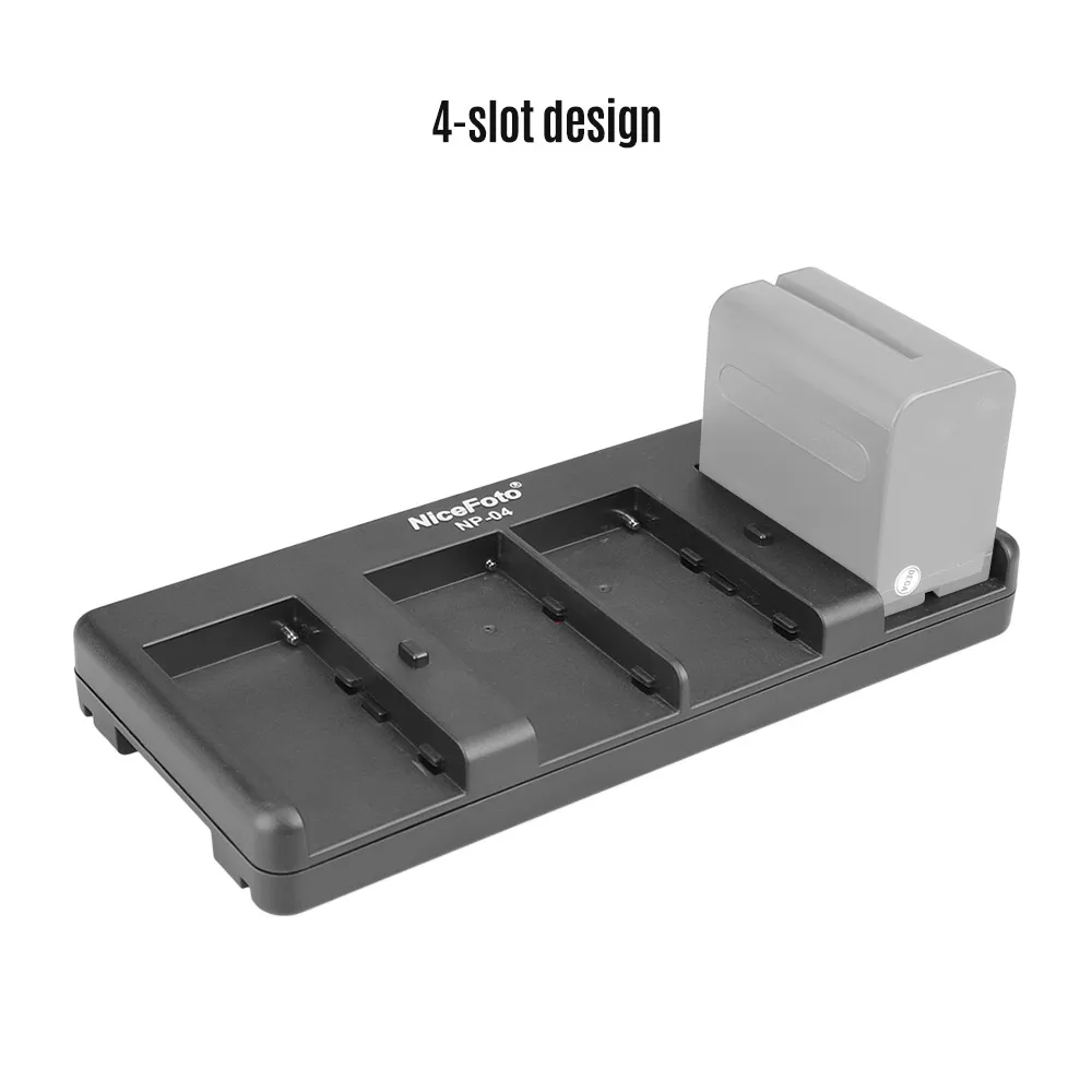 NiceFoto NP-04 NP-F Батарея для v-образного Батарея адаптера для адаптера 4 слота для sony Батарея для светодиодный видео светильник