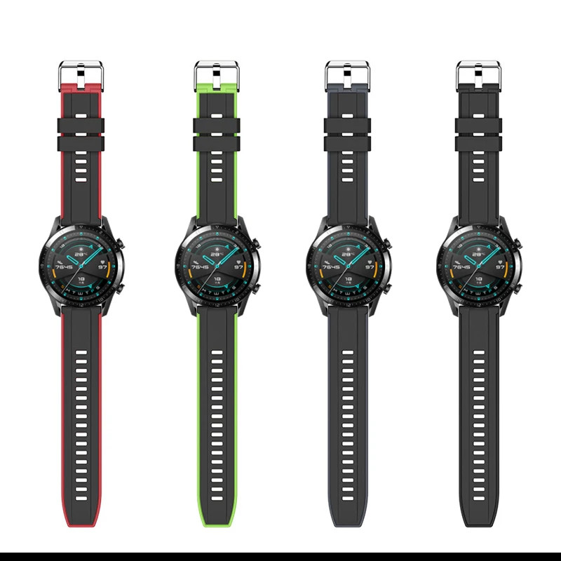 Силиконовый ремешок для часов HUAWEI GT 2 46 мм/GT Active 46 мм HONOR Magic Band браслет GT2 Smartwatch ремешок для часов 22 мм