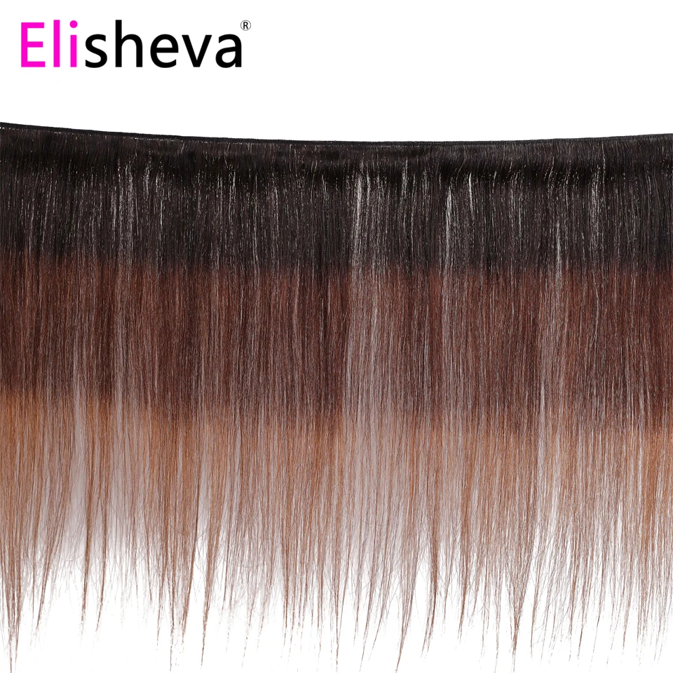 Elisheva индийские волосы плетение 1b/4/30ThreeTone Ombre Пучки С фронтальной прямой Nonremy