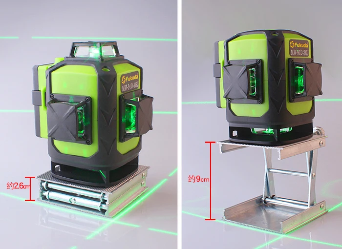 Fukuda Профессиональный 16/12 линия 4D лазерный уровень Osram зеленый 515NM луч 360 вертикальный и горизонтальный самонивелирующийся крест