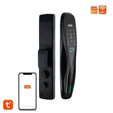 Tuya Wifi Smart Door Lock impronta digitale biometrica chiave Password IC Card APP telecomando sblocca allarme di sicurezza serrature elettroniche