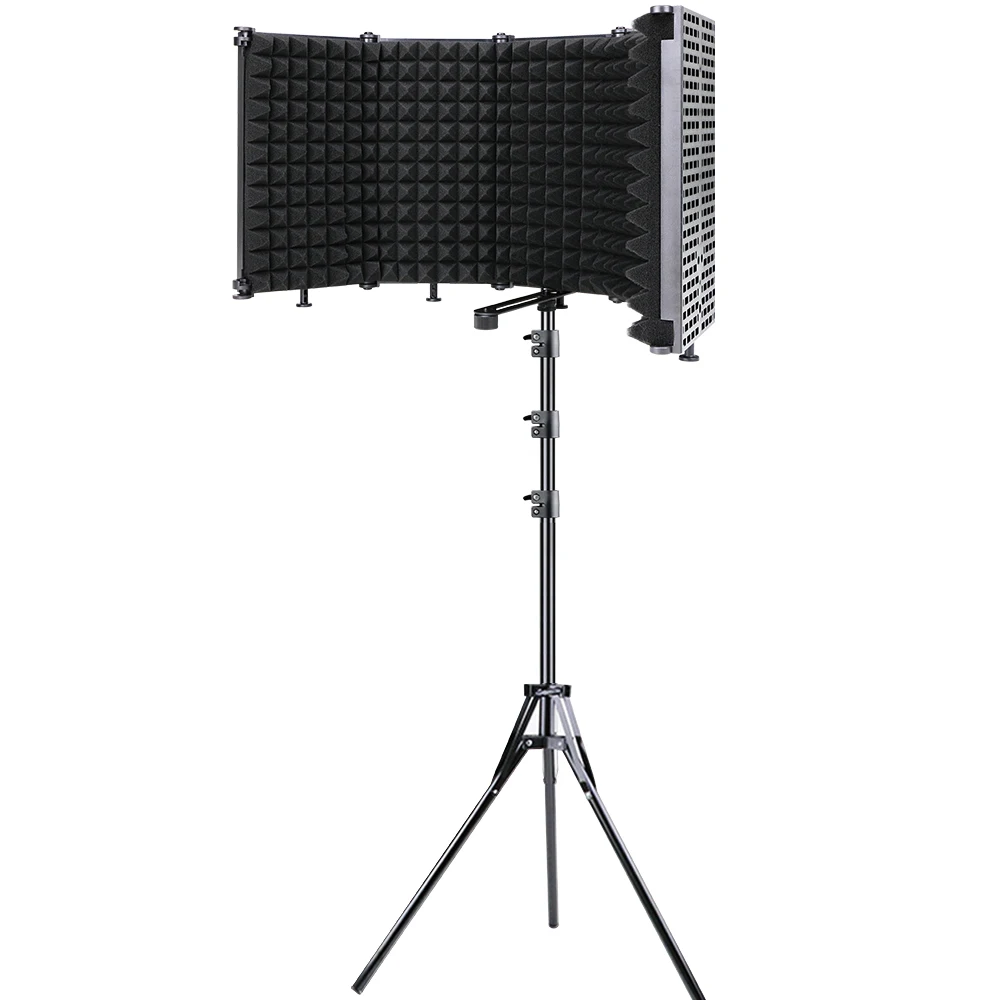 Professional Studio Recording Microphone Pop Filter Foldable Isolation Shield High Density Foam Wind Screen for BM800 Microphone mic stand Microphones